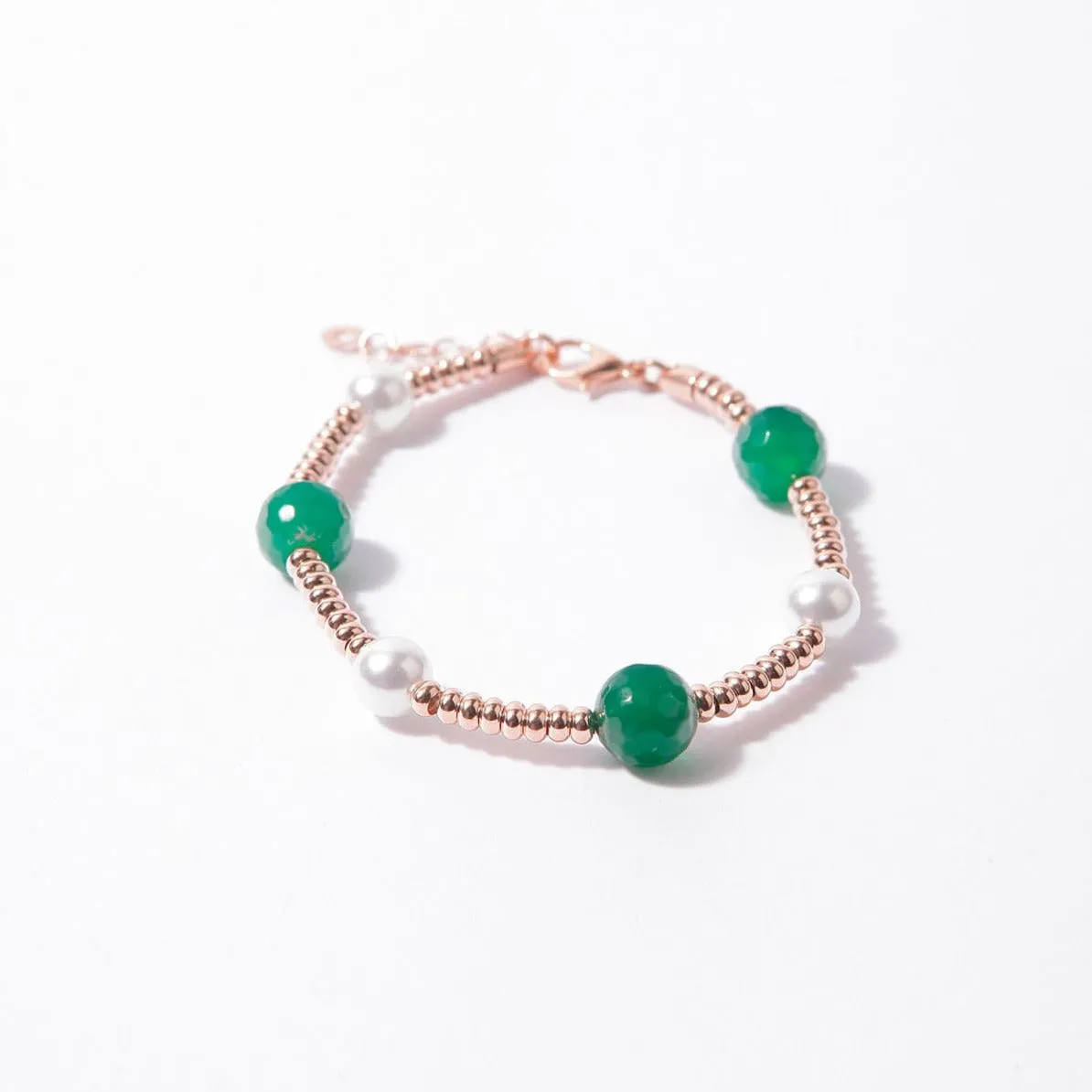 Bracciale Ippocampo collezione "TRENDYIPPO" con Perle e Giada o Quarzo