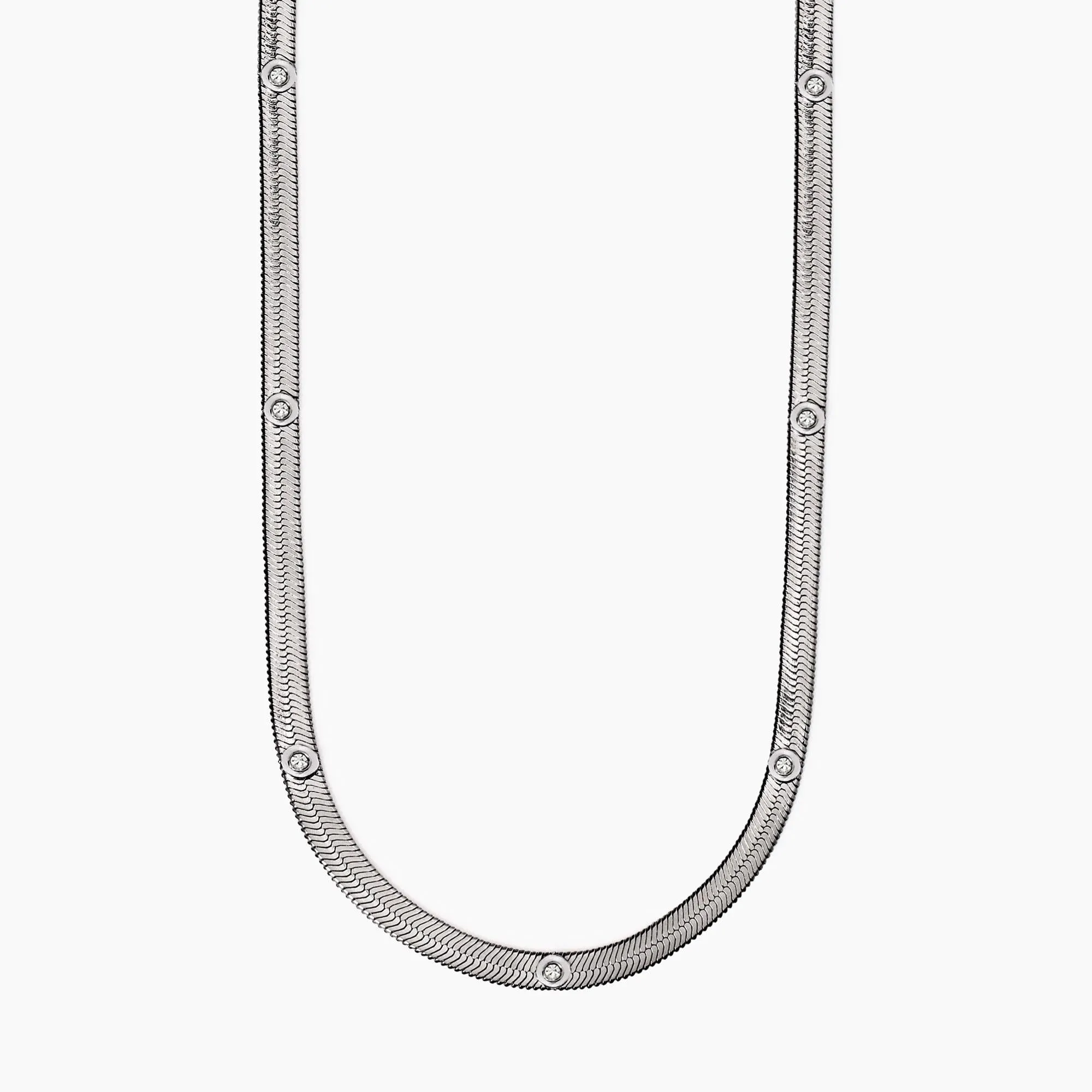 Collana Kidult Style 04 Snake e cristalli bianchi