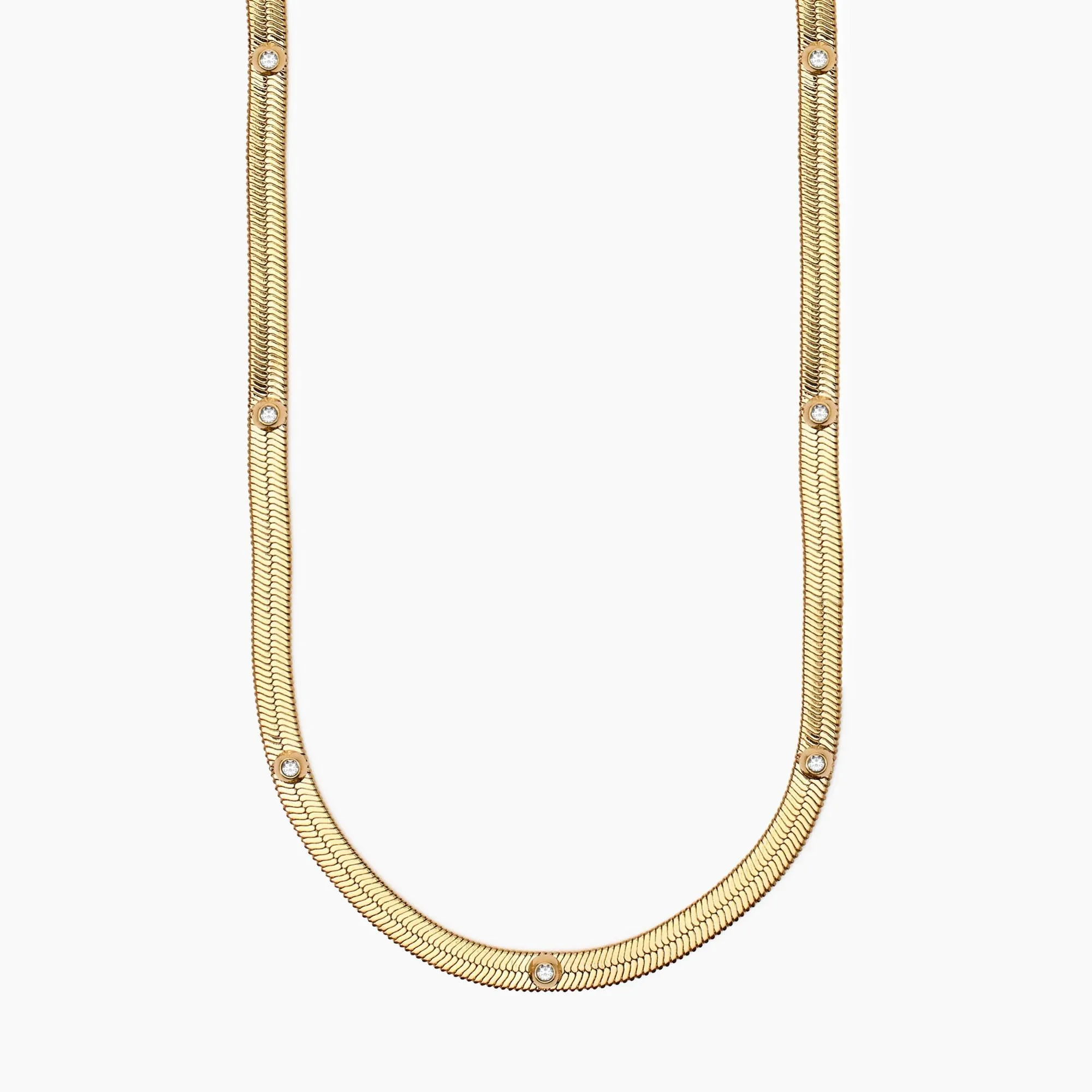 Collana Kidult Style 04 Snake e cristalli bianchi gold
