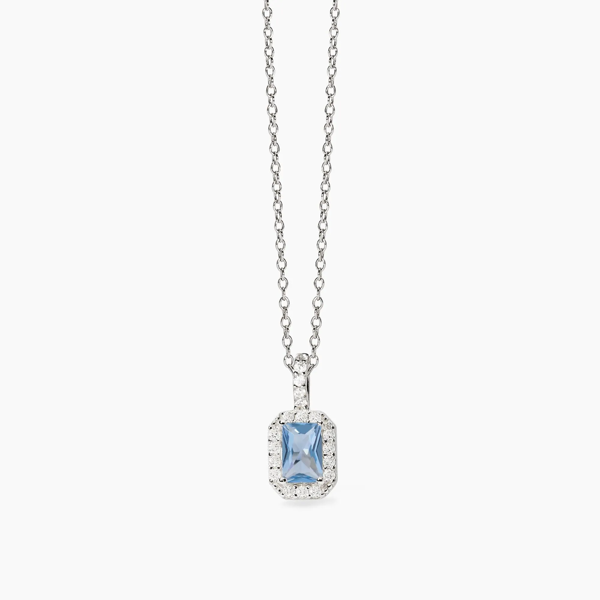 Collana Mabina donna Baguette acquamarina