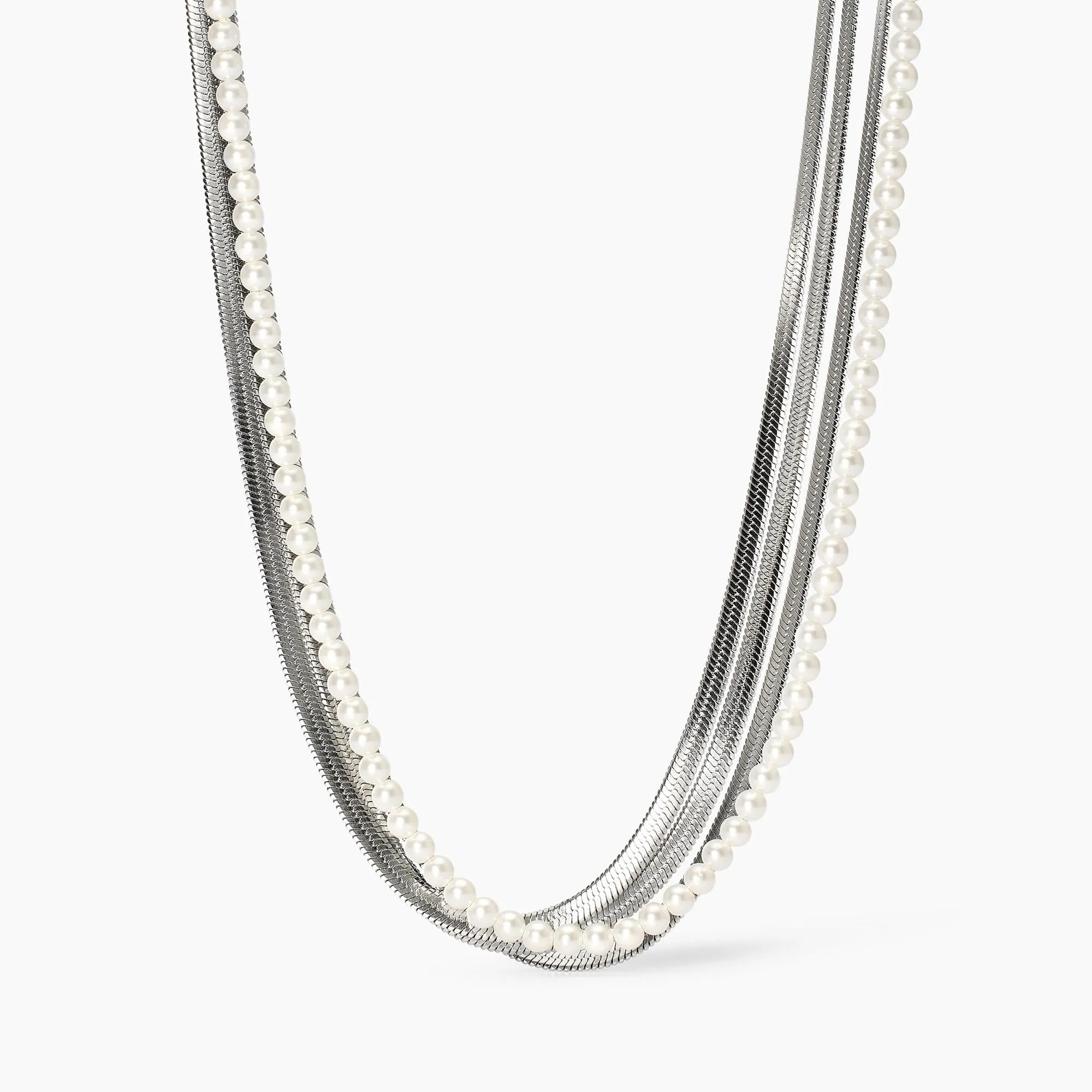 Collana Kidult Style 14 catene e perle conchiglia