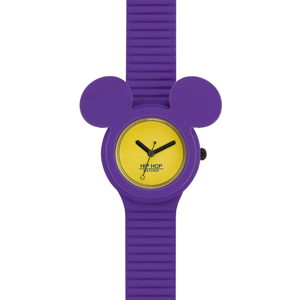 Orologio HIP HOP MICKEY ICONIC HWU0947 Small 32mm Silicone Viola Topolino