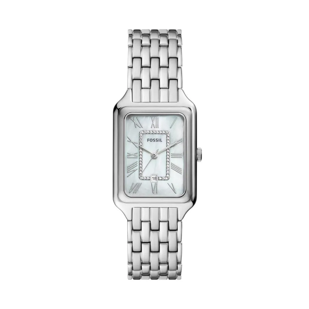 Orologio Donna FOSSIL RAQUEL ES5306 Bracciale Acciaio Madreperla Bianco