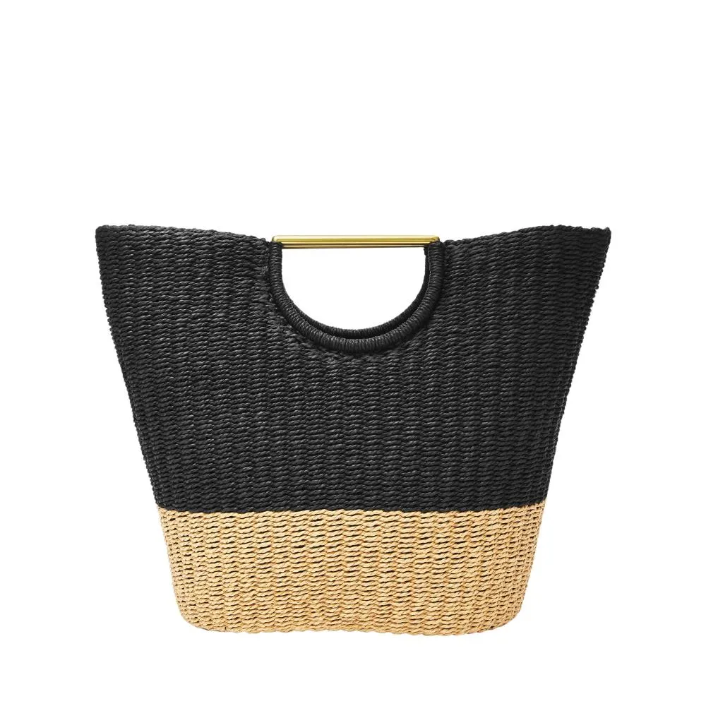 Borsa Donna FOSSIL AMY SHB2395187 Paglia Nero Beige