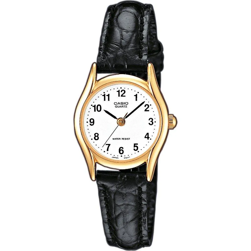 Orologio Donna CASIO LTP-1154PQ-7BEG Pelle Nero Bianco Gold Dorato Vintage