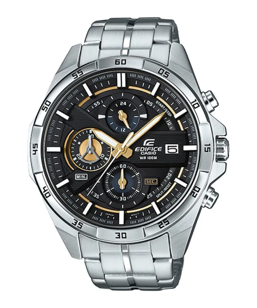 Orologio Uomo CASIO EDIFICE EFR-556D-1AVUEF Chrono Bracciale Acciaio Nero