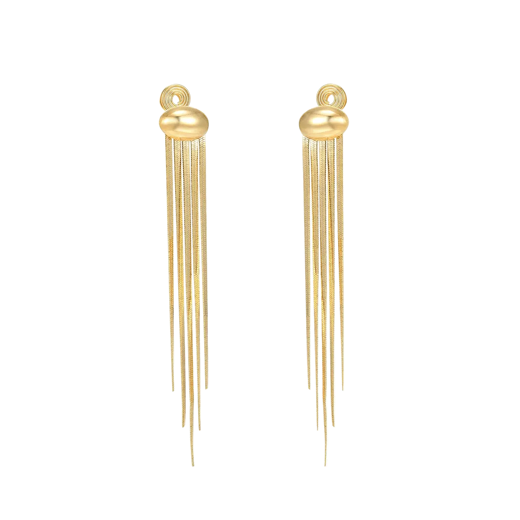 Gnoce Clip per Orecchie a Forma di Fagiolo in Metallo con Nappa Lunga