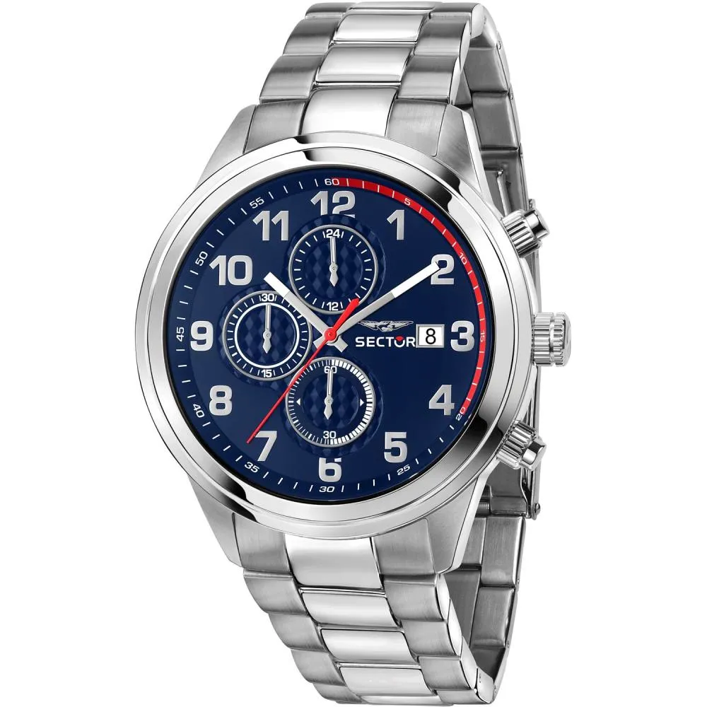 Orologio Uomo SECTOR 670 R3273740003 Chrono Bracciale Acciaio Blu