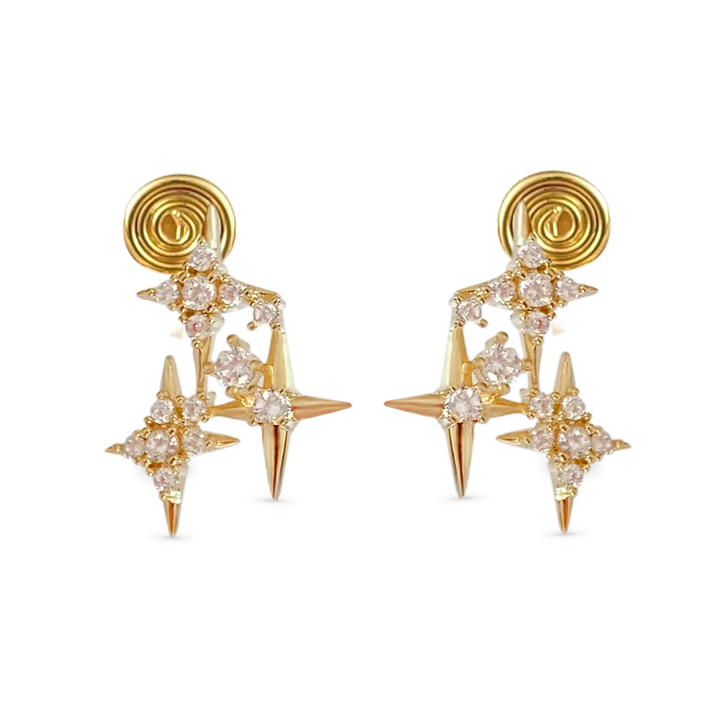 Gnoce Clip per Orecchie con Stella di Diamanti