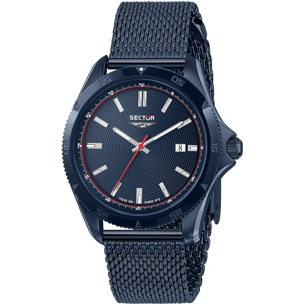 Orologio Uomo SECTOR 550 R3253231004 Bracciale Acciaio Mesh Blu Sub 100mt