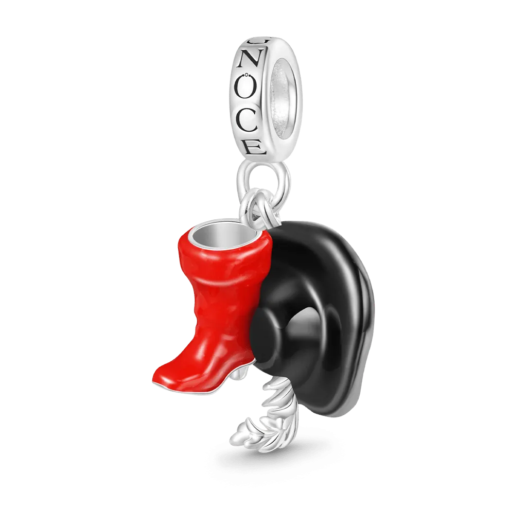 Gnoce Ciondolo Gatto con Gli Stivali Stivale Rosso & Cappello