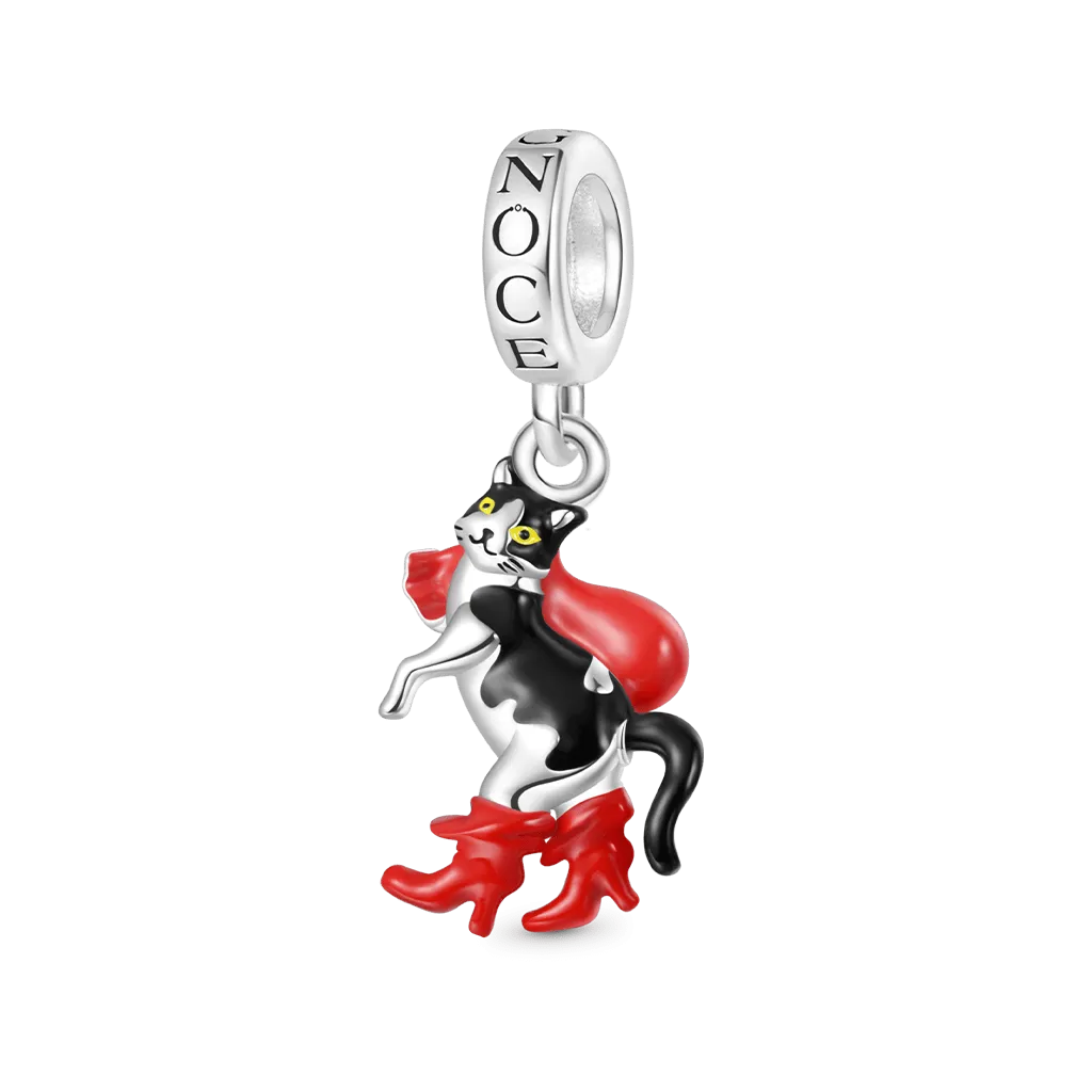 Gnoce Ciondolo Gatto con Borsa Rossa