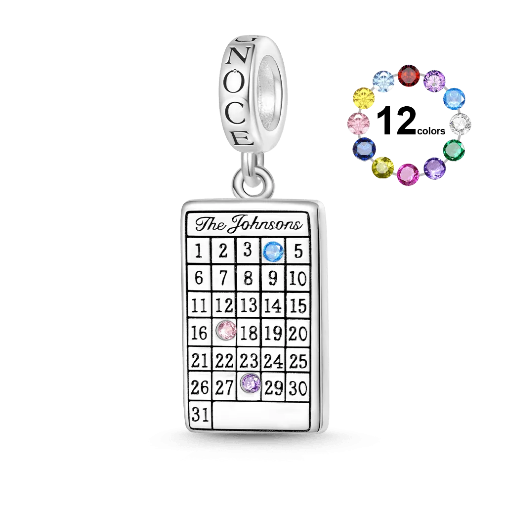 Gnoce Ciondolo Calendario Incidibile con Pietra Portafortuna