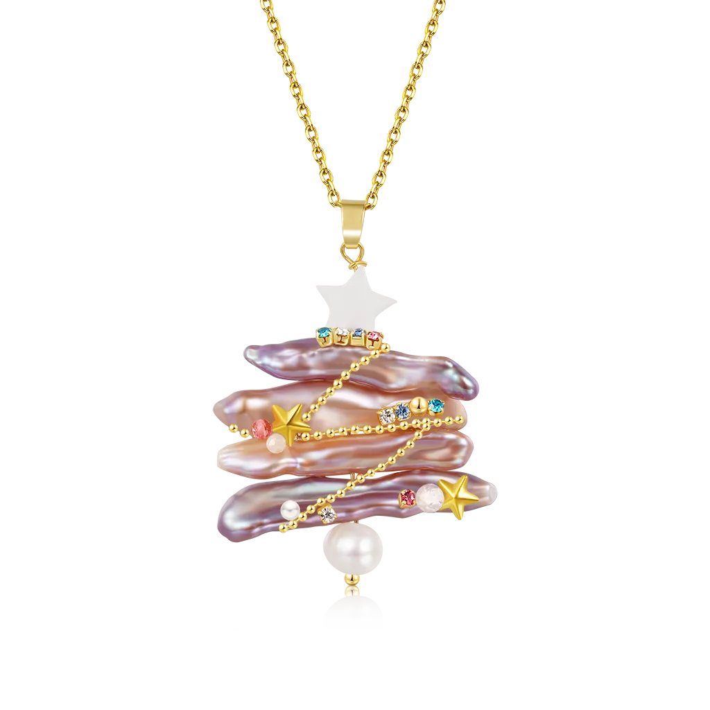 Gnoce Collana di Perle Albero di Natale