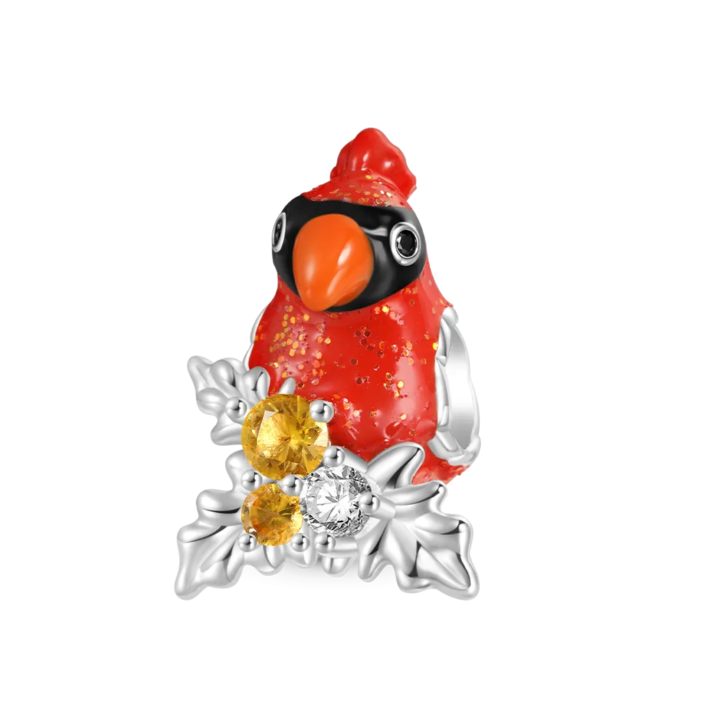 Gnoce Ciondolo Uccello Pappagallo Rosso di Natale