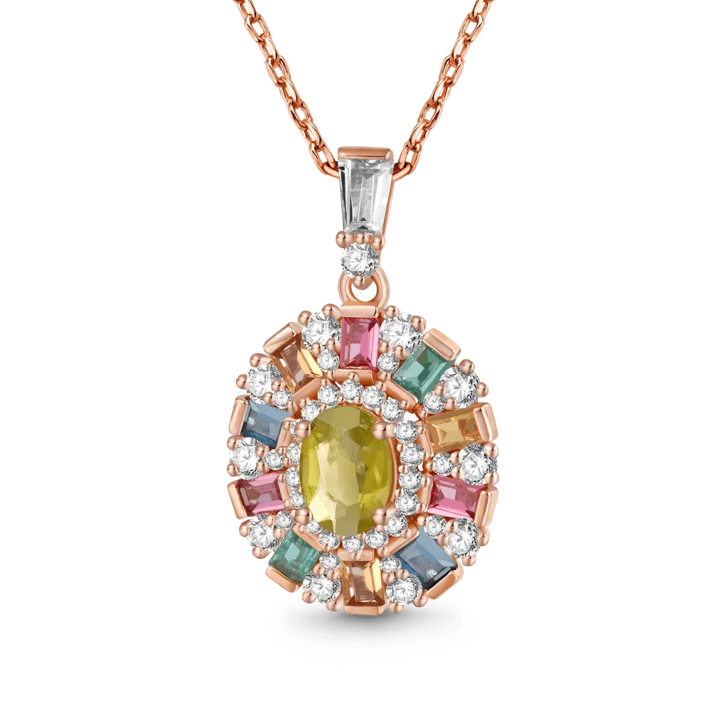 Gnoce Collana Multicolore con Tormalina