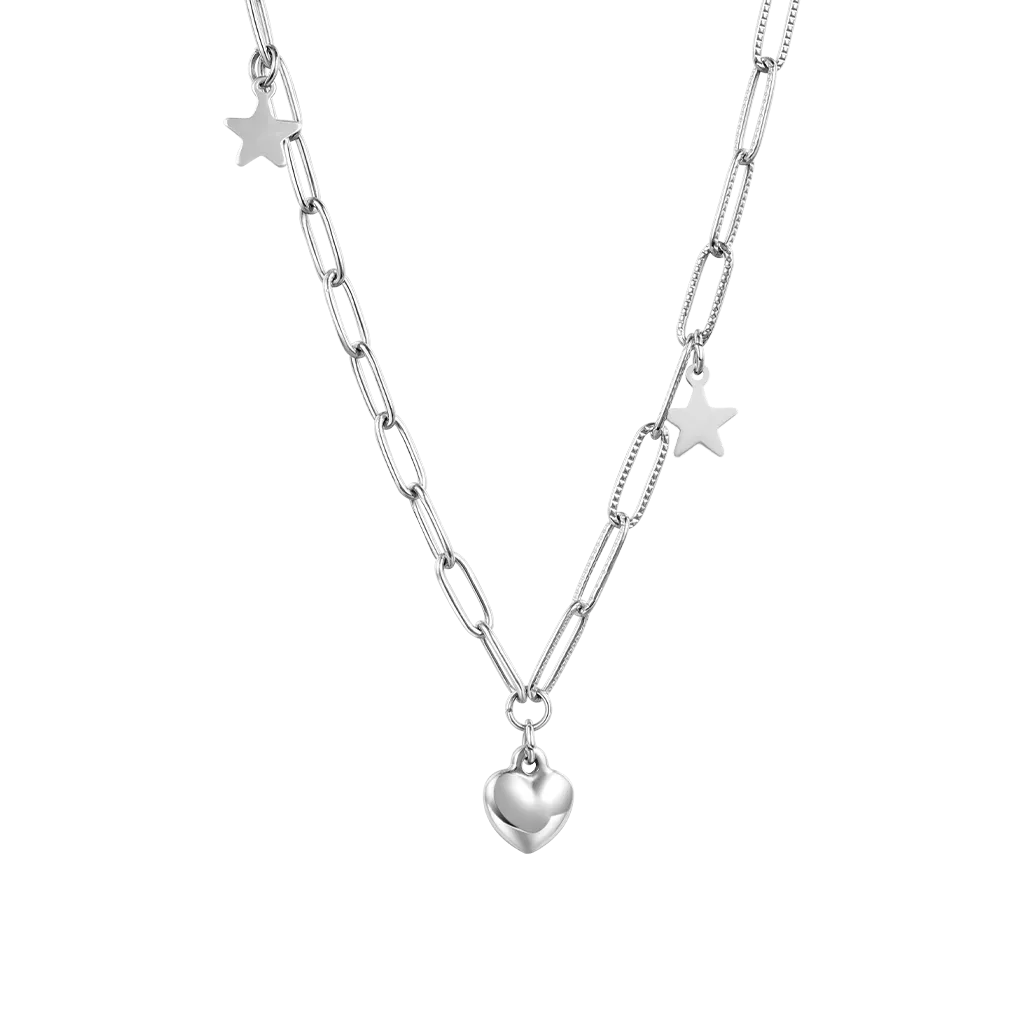 Gnoce Collana a Catena Cuore con Piccola Stella
