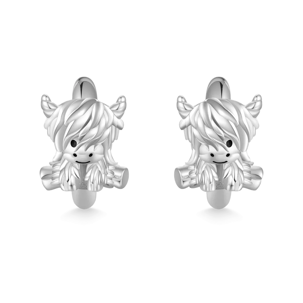 Gnoce Orecchini a Bottone a Cerchio Mucca Delle Highland