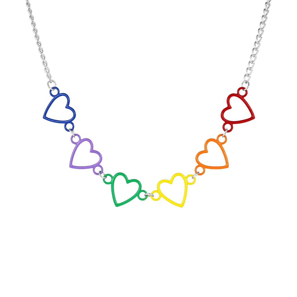 Gnoce Collana a Catena a Maglie Colorate Cuore