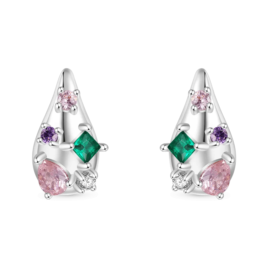 Gnoce Orecchini a Goccia con Intarsi Di Gemme