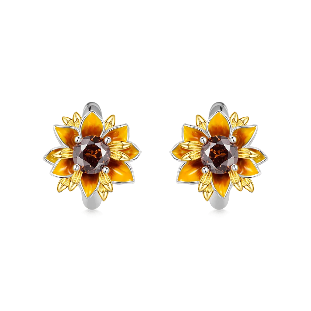 Gnoce Orecchini a Cerchio con Girasole