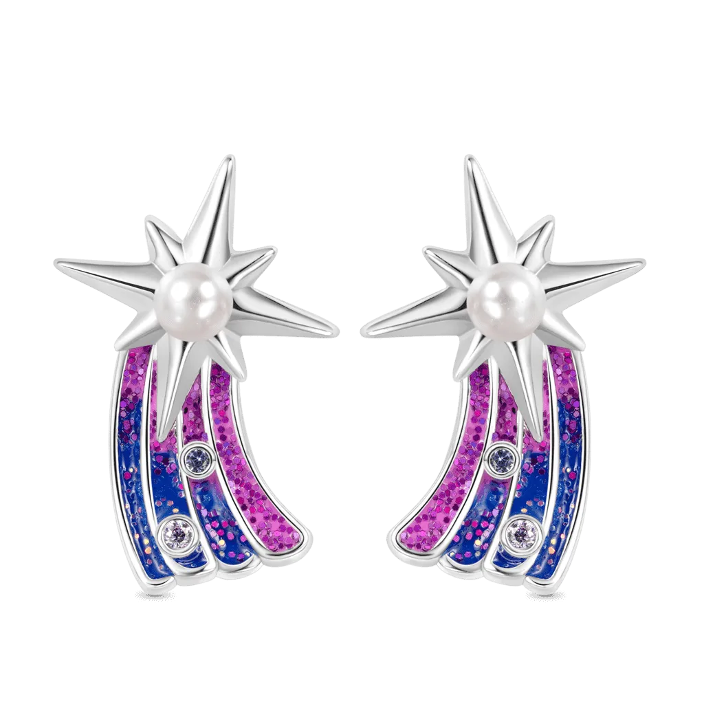 Gnoce Orecchini a Bottone con Perle Meteoriche