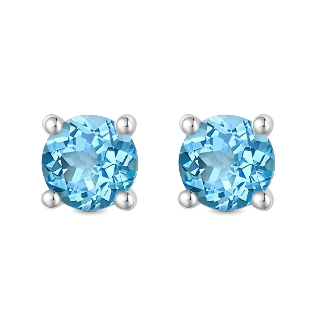 Gnoce Orecchini a Bottone Topazio Blu