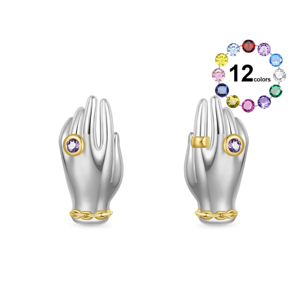 Gnoce Orecchini a Bottone 'Le Mie Mani'