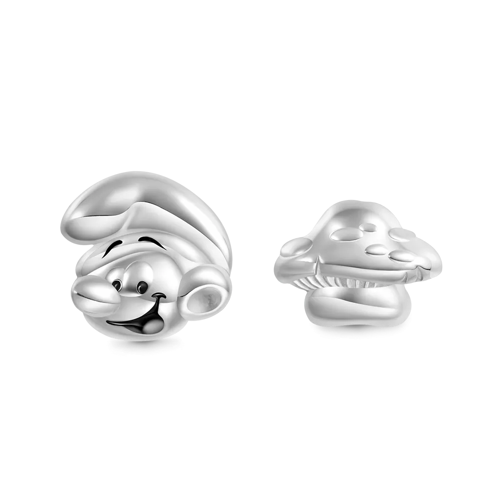 Gnoce Orecchini a Bottone asimmetrici Casa Fungo & Puffi