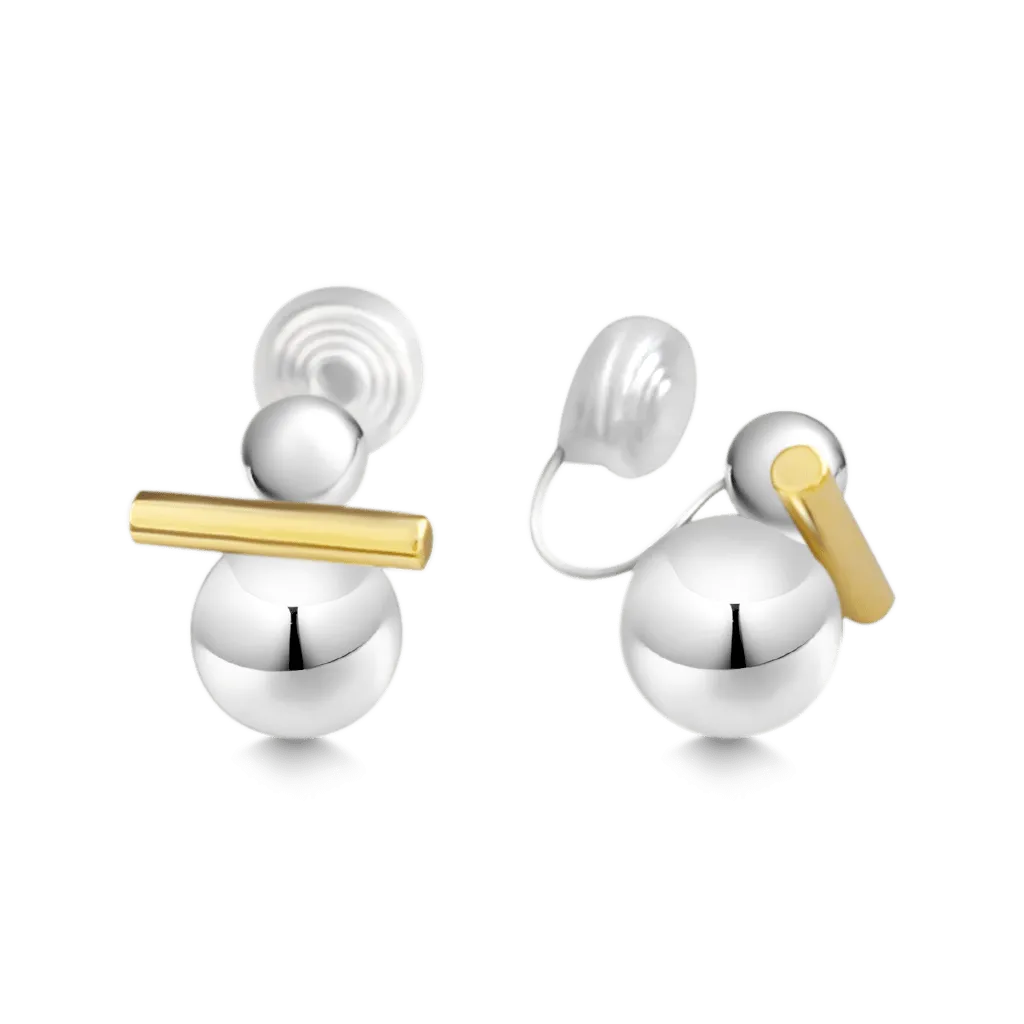 Gnoceclip Per Orecchie Balance Beam a Sfera In Argento