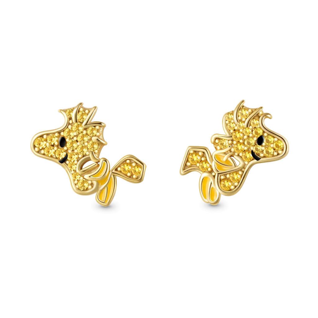 Gnoce Orecchini a Labo Diamante Woodstock Volante dei Peanuts