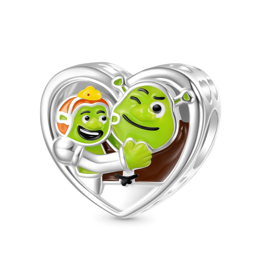 Gnoce 'I LOVE OGRES' Charm Cuore Shrek & Fiona