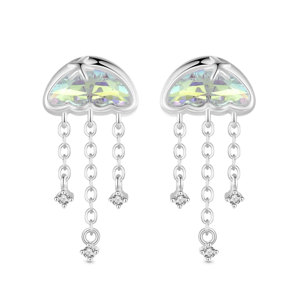 Gnoce Orecchini a Bottone Fantasia Medusa con Frange