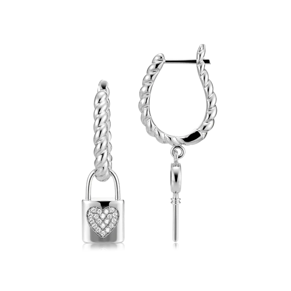 Gnoce Orecchini Lucchetto e Chiave Intrecciati