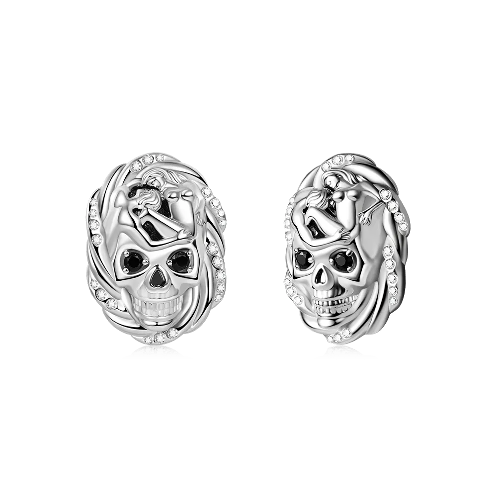 Gnoce Orecchini Stud Teschio a Cavo