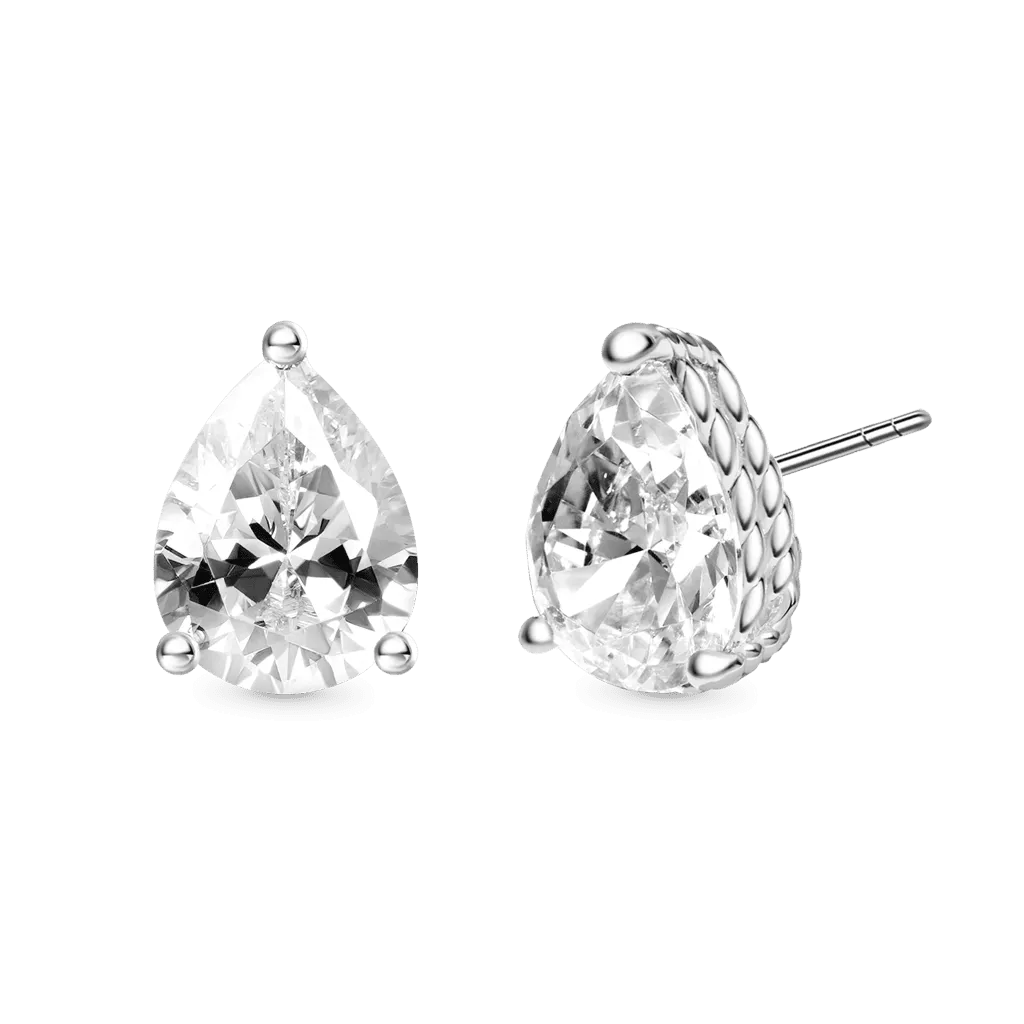 Gnoce Orecchini a Bottone a Cavo Intrecciato Taglio a Goccia