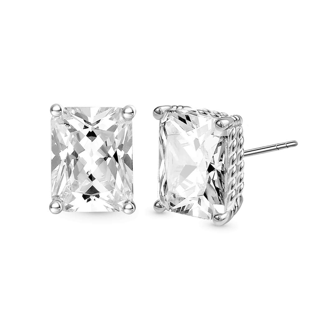 Gnoce Orecchini a Bottone a Cavo Intrecciato Taglio Radiante