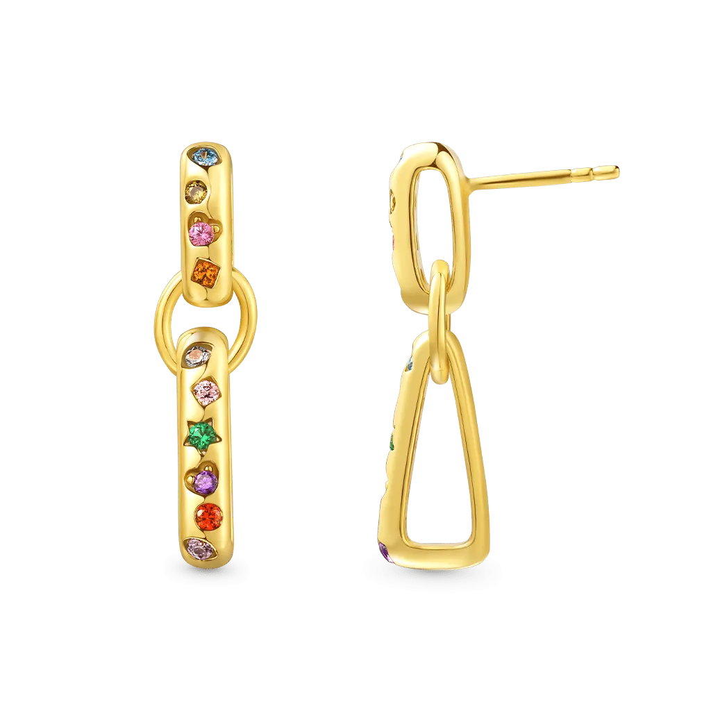 Gnoce Orecchini Vintage con Forme e Colori Misti