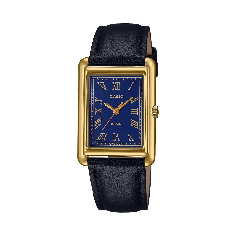 Orologio Donna CASIO LTP-B165GL-2BVEF Vera Pelle Nero Blu Gold Dorato Vintage