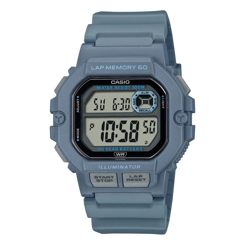 Orologio CASIO WS-1400H-2AVEF Silicone Blu Chrono Alarm Dual Time Sub 100mt