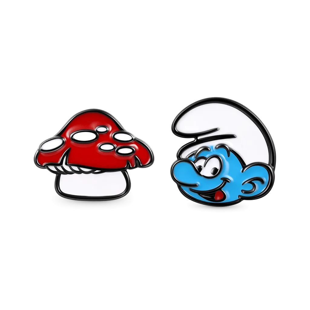 Gnoce Orecchini a Chiodo Asimmetrici Puffi