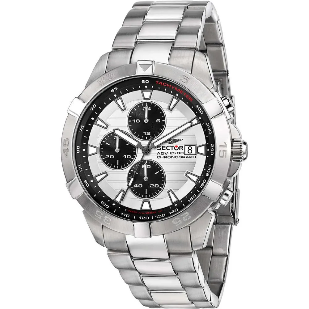 Orologio Uomo SECTOR ADV2500 R3273643005 Chrono Bracciale Acciaio Sub 100mt