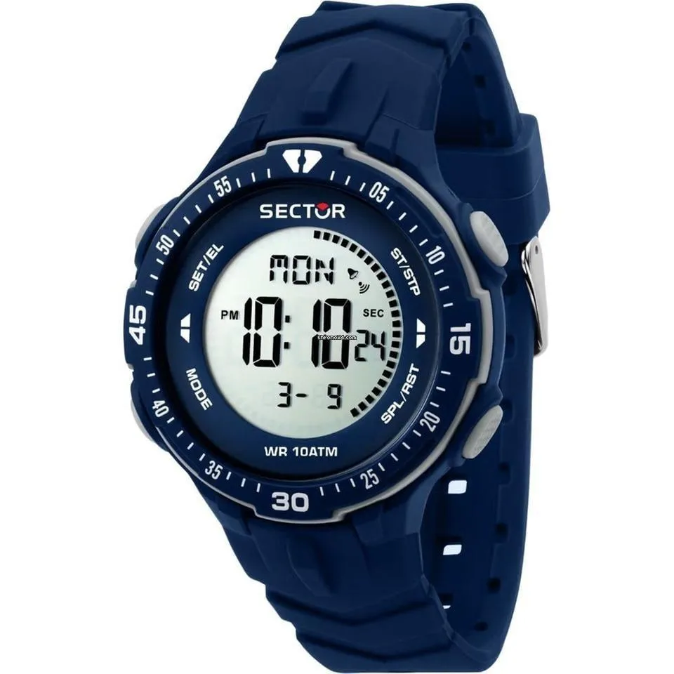 Orologio Uomo SECTOR EX-26 R3251280002 Silicone Blu Chrono Alarm Timer