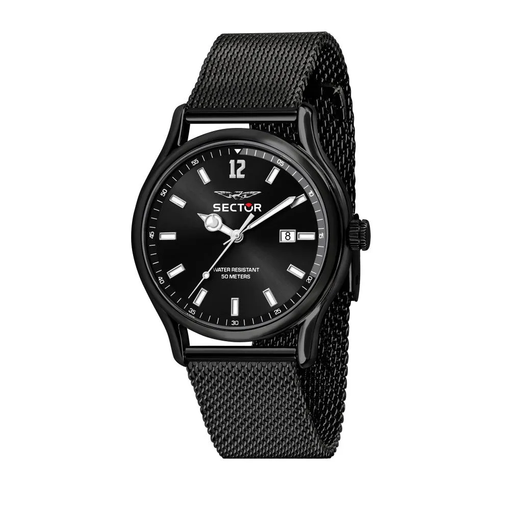 Orologio Uomo SECTOR 660 R3253517026 Bracciale Acciaio Mesh Nero
