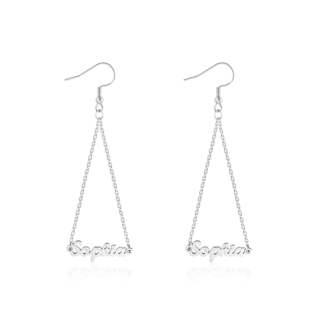 Gnoce Orecchini a Goccia Triangolari con Nome Personalizzati