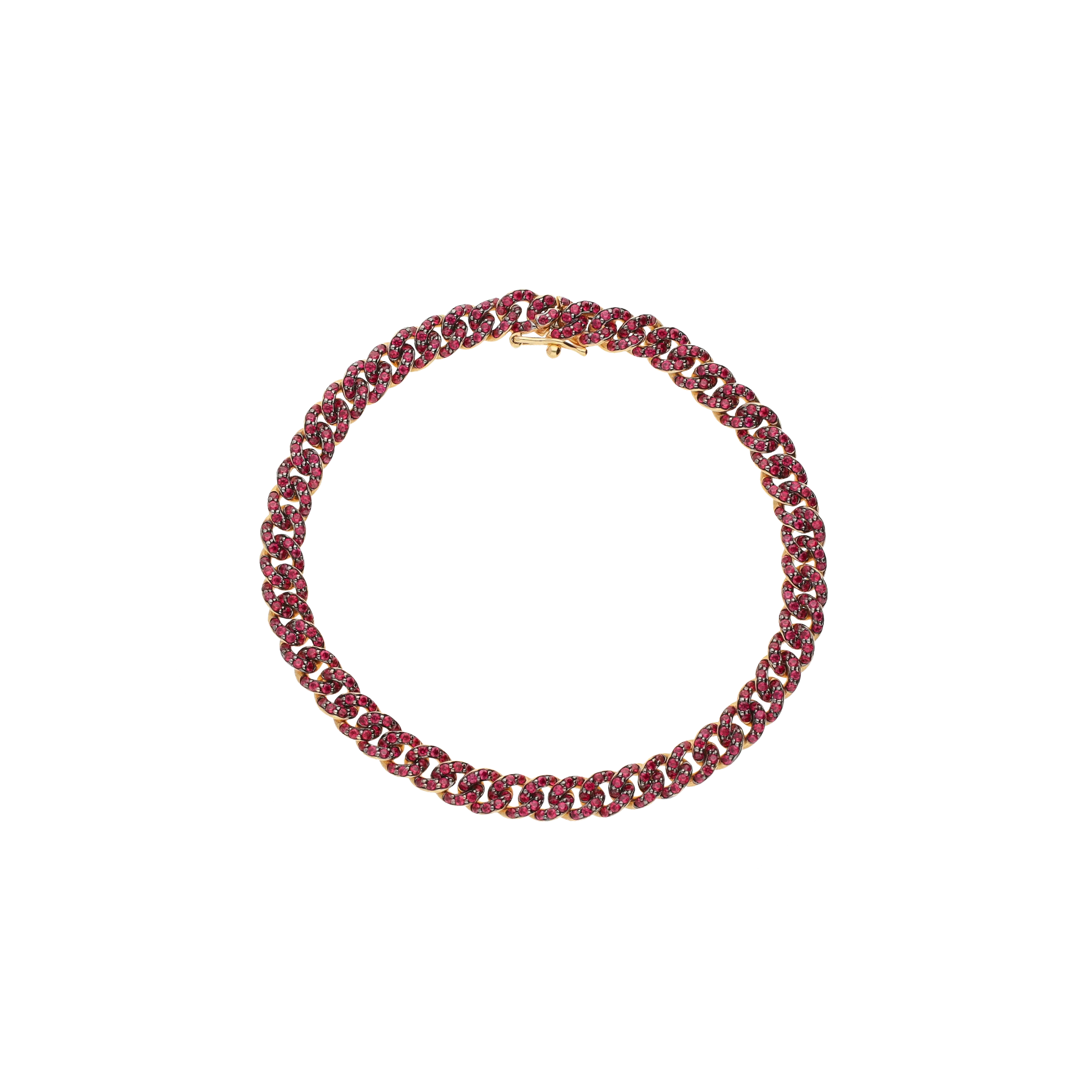 BRACCIALE GROUMETTE IN ORO ROSA FULL PAVÉ DI RUBINI - VB28057RUP