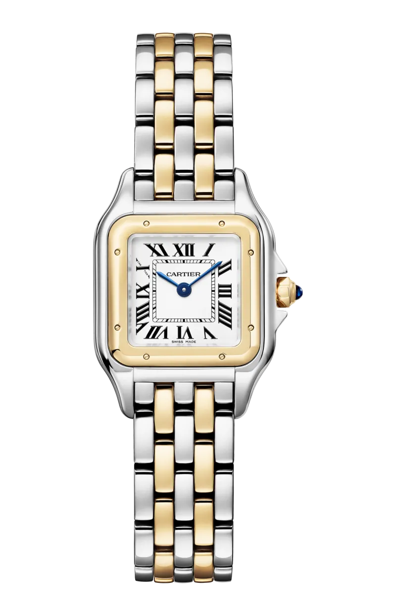 PANTHÈRE DE CARTIER MODELLO PICCOLO, ORO GIALLO, ACCIAIO, QUARZO - W2PN0018