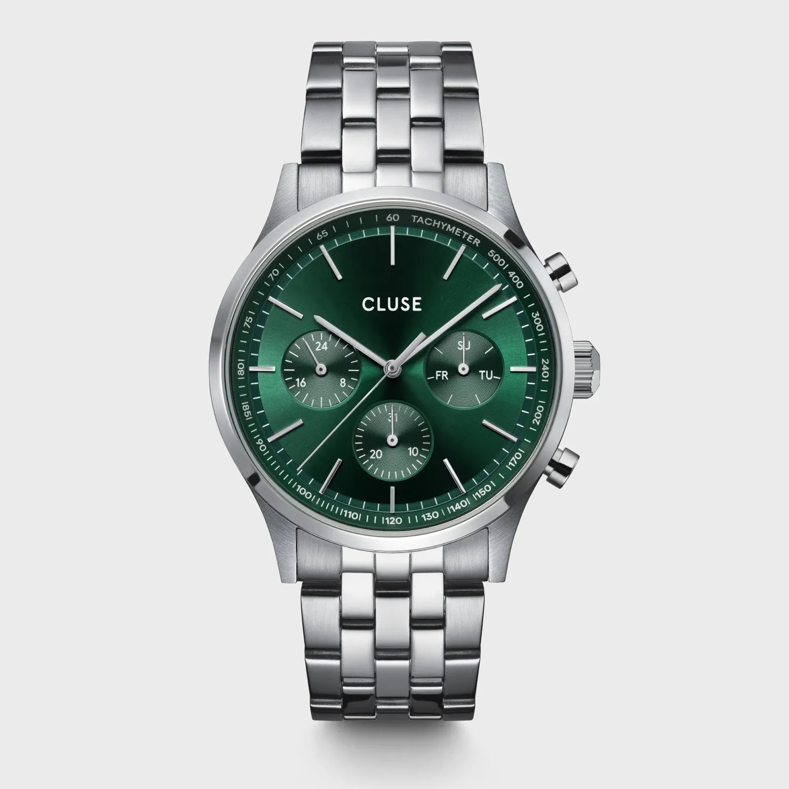 Orologio Cluse Anthéor Multifunction Watch Steel Green, Silver Colour