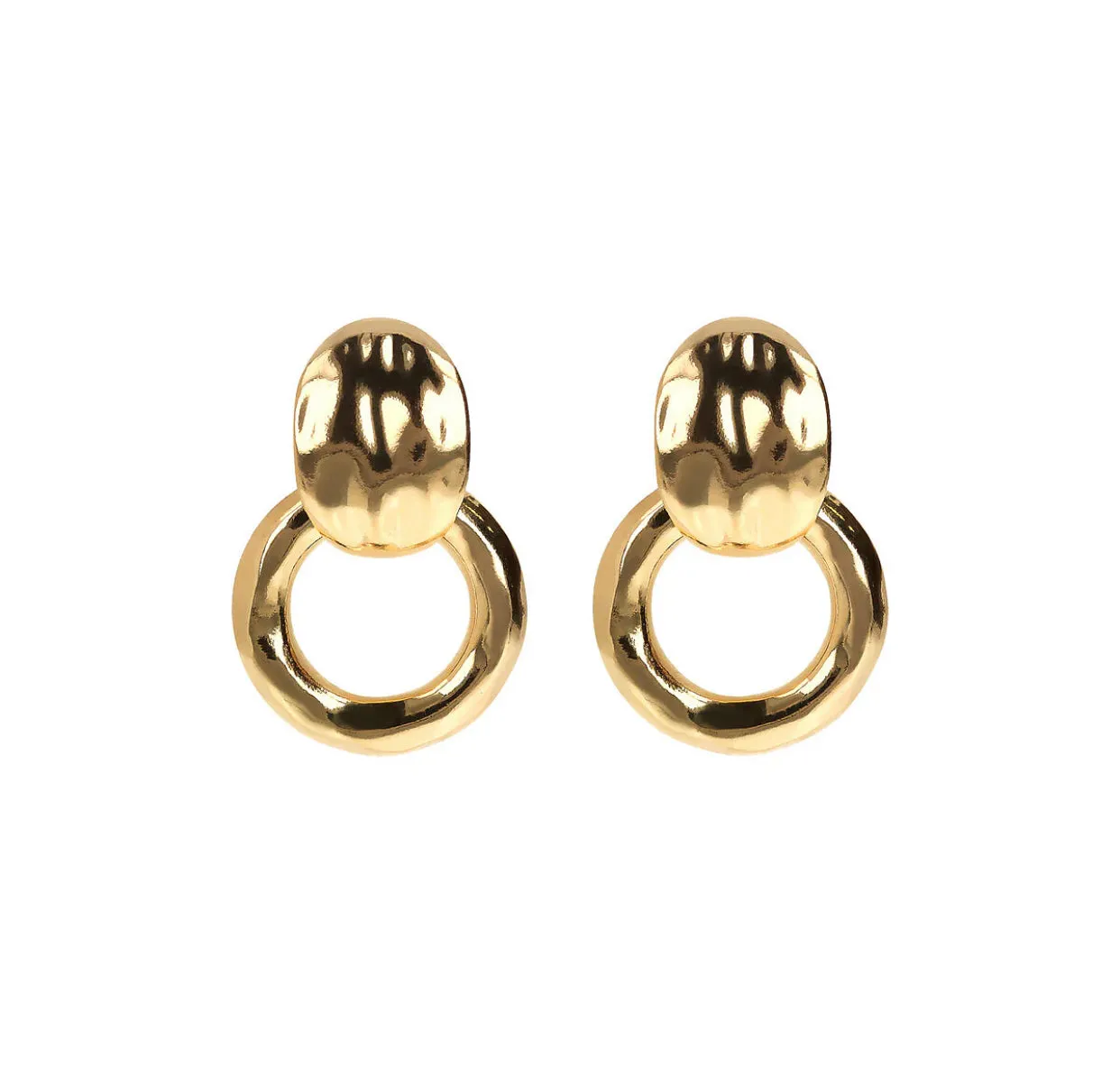 Orecchini donna Etrusca Pendenti ad Anello Martellati