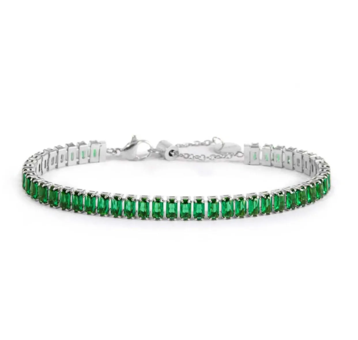 Bracciale Marlù tennis zirconi baguette verde